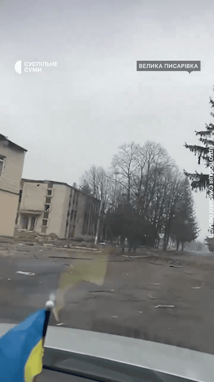 Video thumbnail: Bombardierte Velyka Pysarivka in der Ukraine