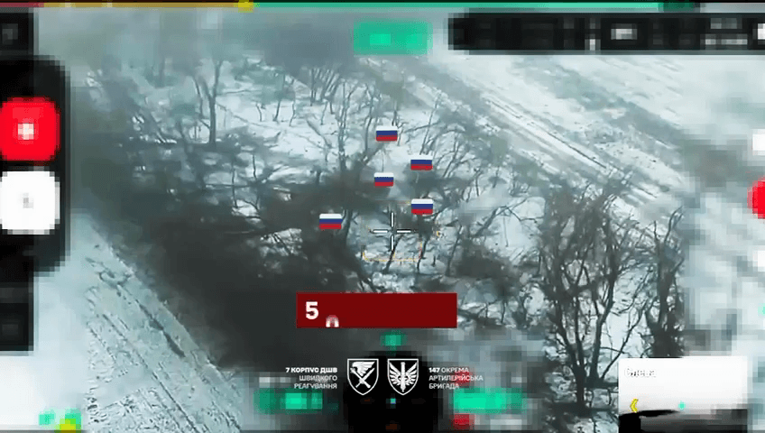 Video thumbnail: Triple élimination au nord de Pokrovsk : la 147e Brigade d'artillerie arrête un groupe de sabotage russe