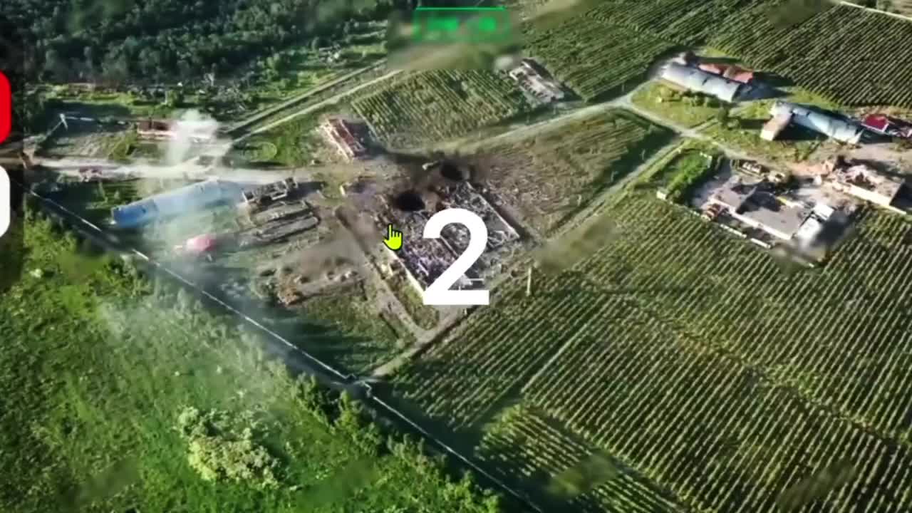Video thumbnail: FPV drone reportedly triggers massive ammonium nitrate depot explosion in Russian-held Kharkiv region