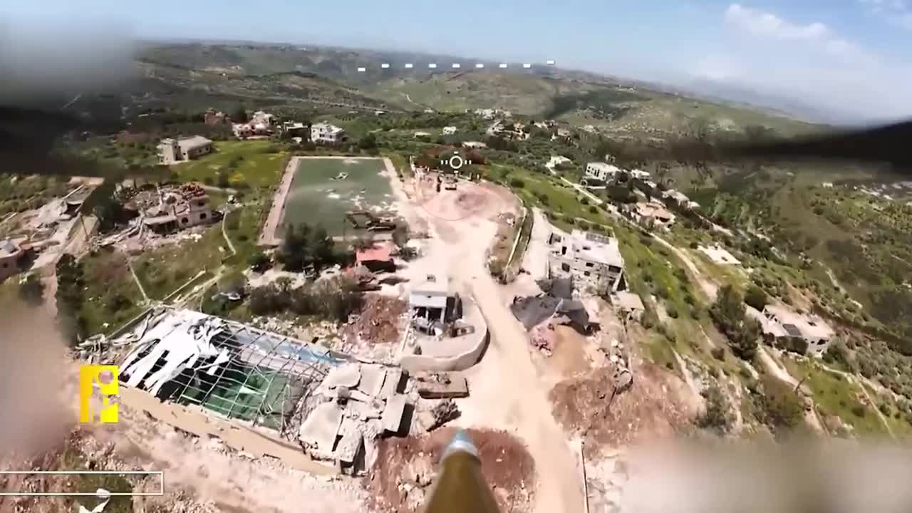 Video thumbnail: Hezbollah FPV-drone ødelægger angiveligt israelsk Merkava-tank i Libanon