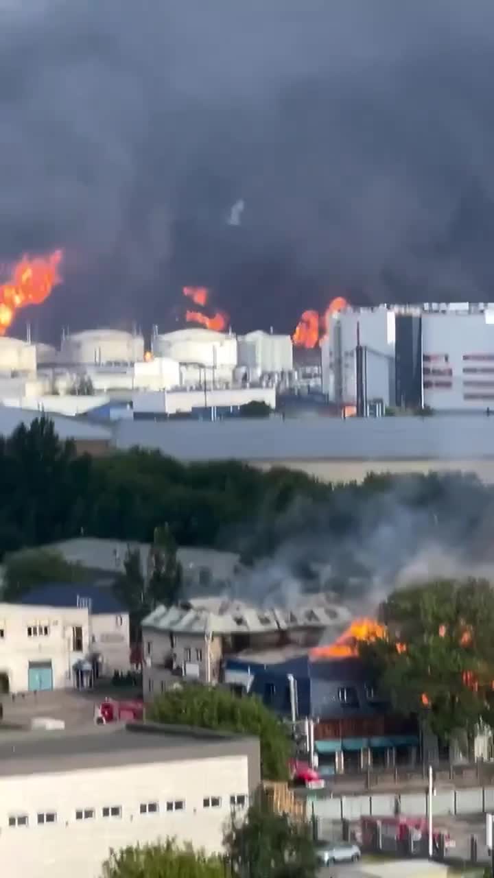 Video thumbnail: Fires and Damage Reported at Moscow Oil Refinery After Overnight Drone Attack