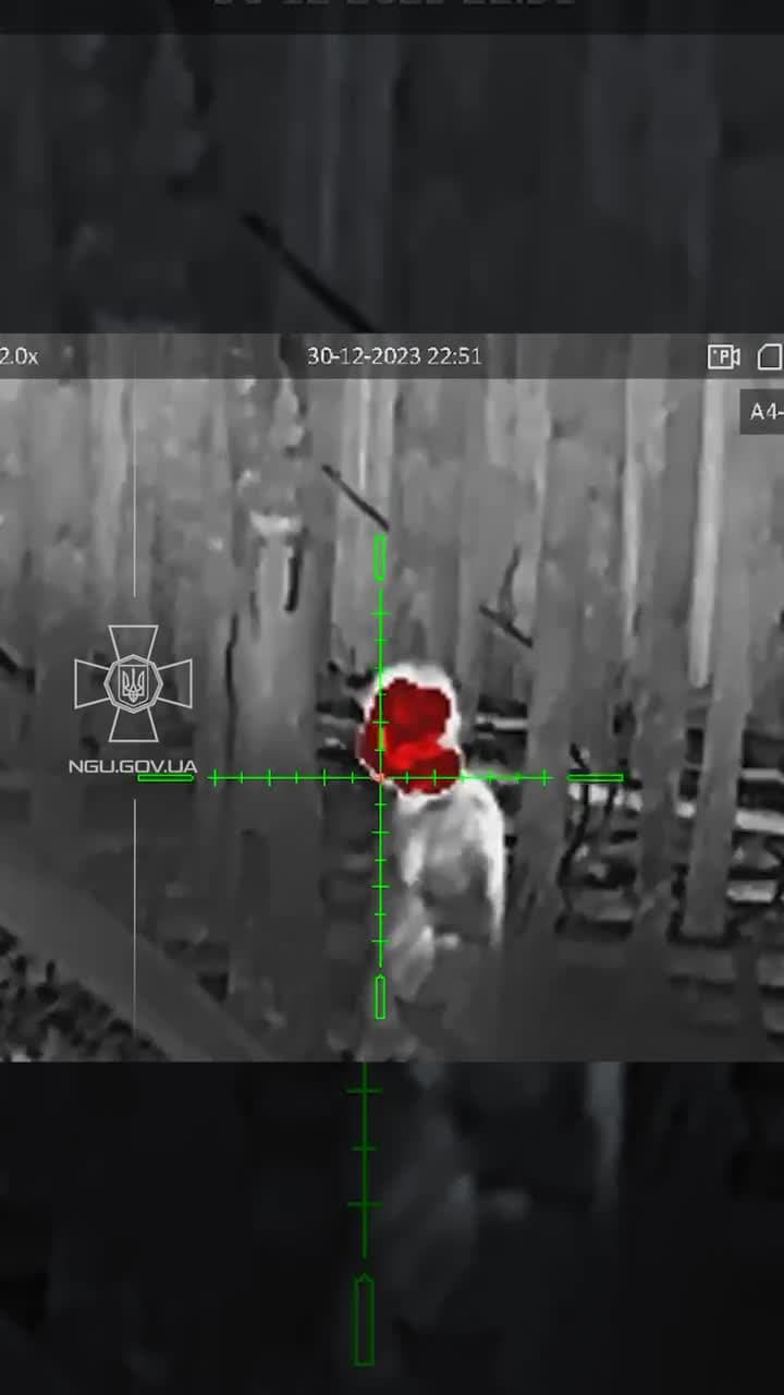 Video thumbnail: Ukrainian National Guard sniper eliminates two Russian soldiers in Serebrianka Forest